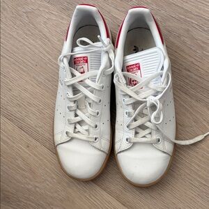 Adidas Stan Smith White Sneakers with Red Details Kids